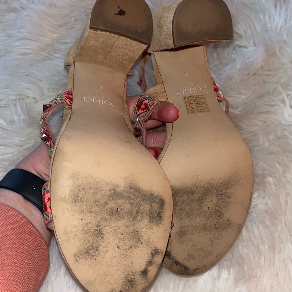 Botkier Gigi Sandals Suede Embellished Pink Studded Block Heel Sz 8 - Picture 8 of 9
